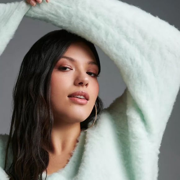 Anthropologie Maeve Plush V-neck Sweater - Picture 11 of 13